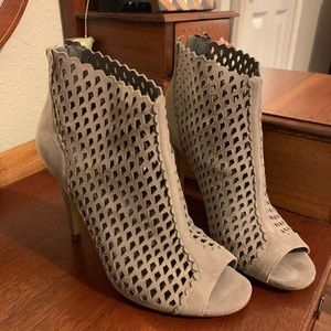 Ivanka Trump Grey Peep Toe Booties